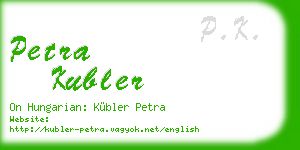 petra kubler business card